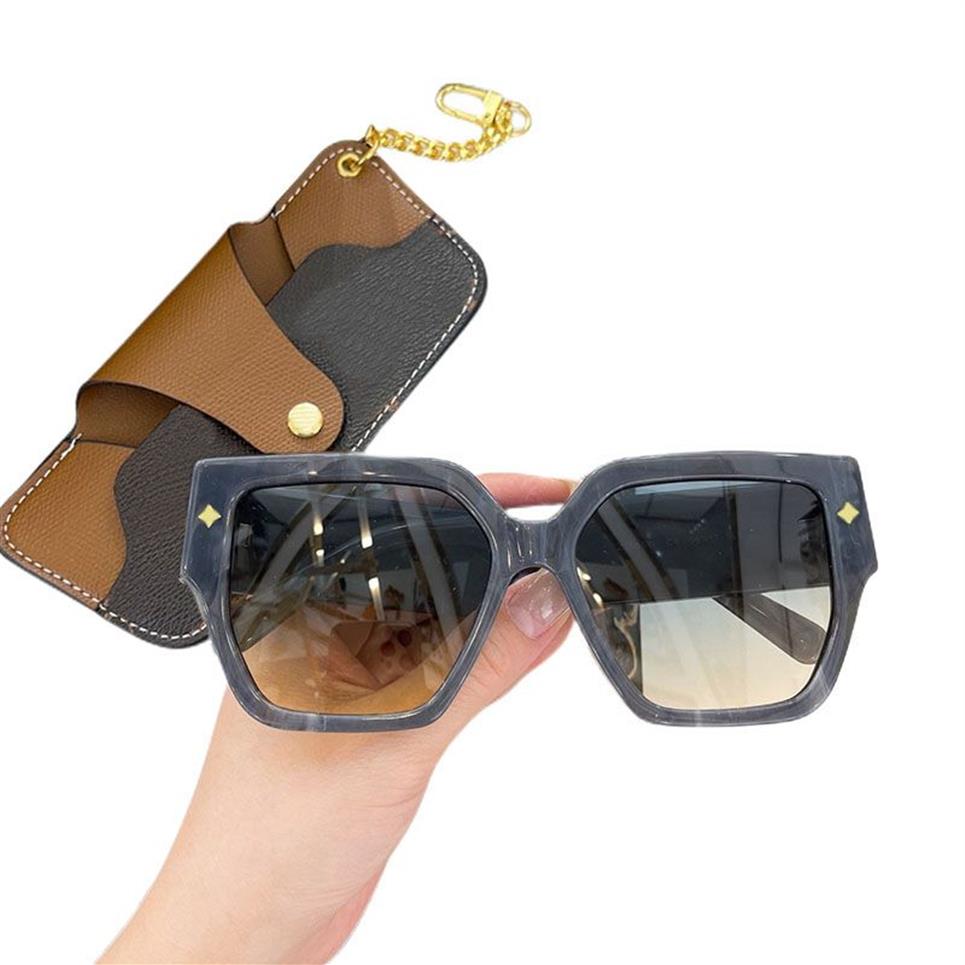 Neue Rendez Vous Cat-Eye-Sonnenbrille für Damen, quadratisches Cat-Eye-Acetat, klassisches Monogrammmuster, breite Bügel mit Originalverpackung Ho290q