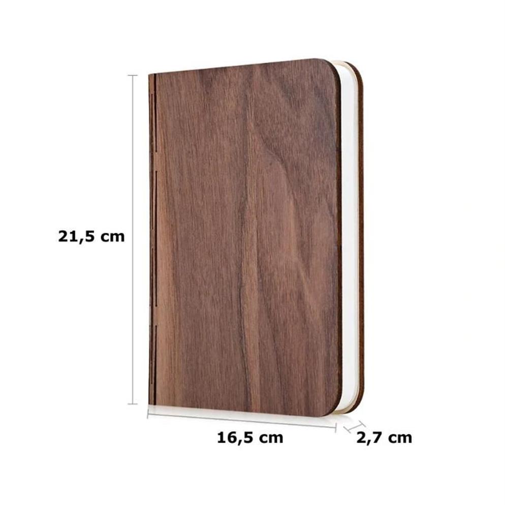 USB الشحن الليلي LED LED BOOK New Wood Wood Grain Book Creative Book Flip القابلة للطي Mini Colorful Christmas291f