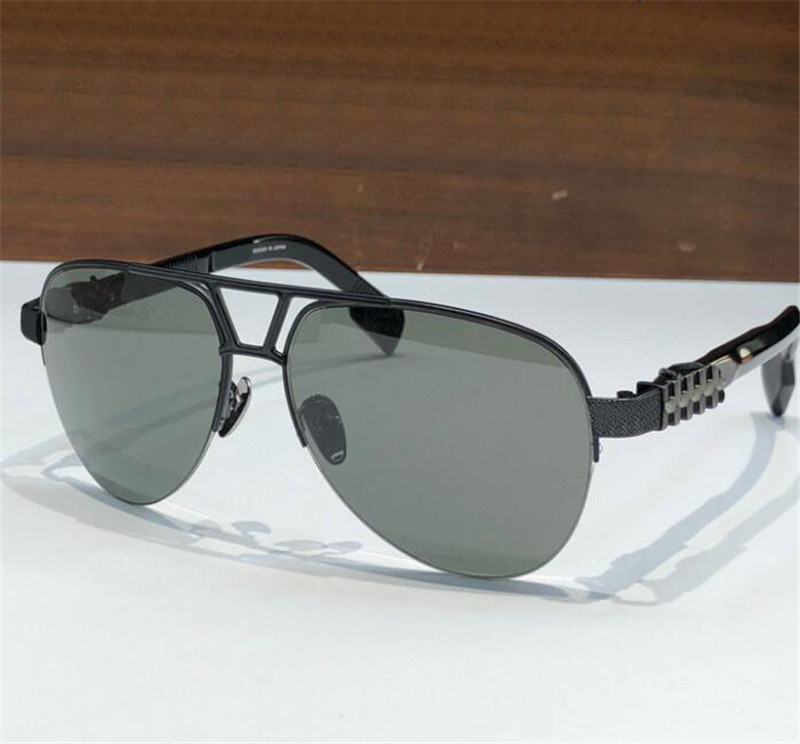새로운 패션 디자인 남성 선글라스 8253 레트로 파일럿 금속 하프 프레임 아방가르드 및 관대 한 스타일 고급 야외 UV400 보호 안경