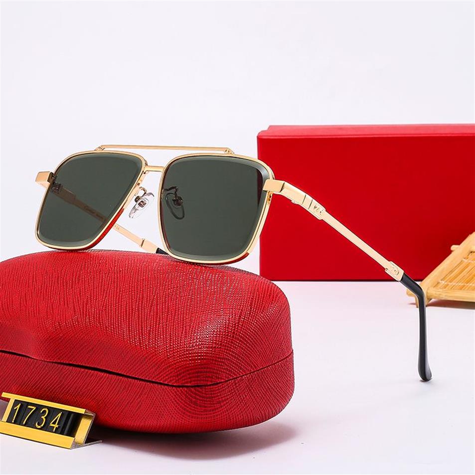 mens metal vintage sunglasses double nose bridge eyeglasses pilot square designer model gold green fashion eyewear for man driving249P