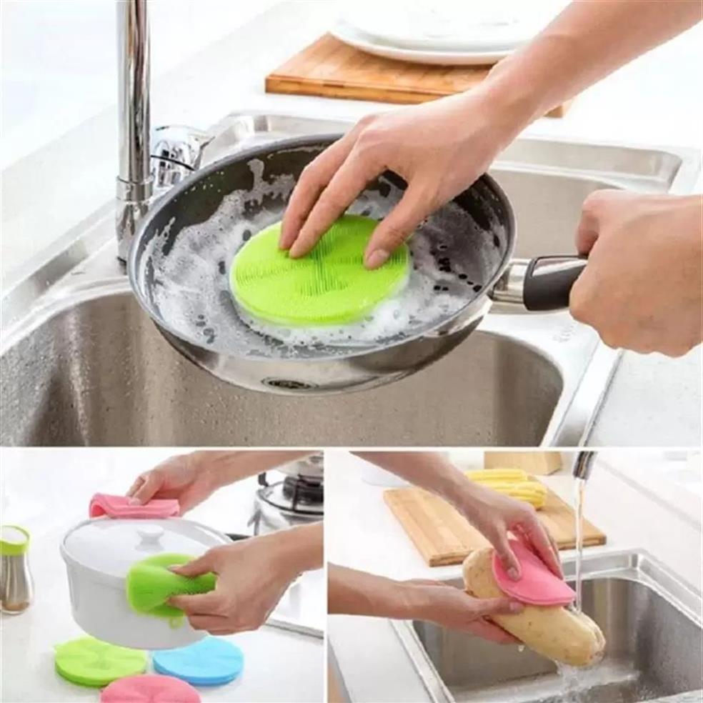 Spazzole pulizia ciotola in silicone multifunzione i spugnetta pentole pentola lavare spazzole detergente piatti da cucina strumento di lavaggio GC0287f
