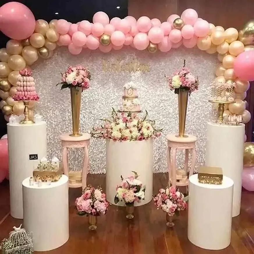 丸シリンダー台座ディスプレイアート装飾ケーキラック台台の柱柱のための結婚式のパーティーの装飾313t