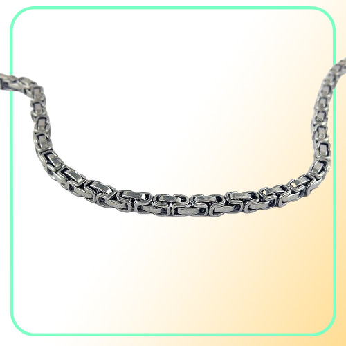 New arrival Silver Thick Link Chain fashion Byzantine Necklace Stainless Steel Mens Chains Jewelry Long Necklace45mm width6212138