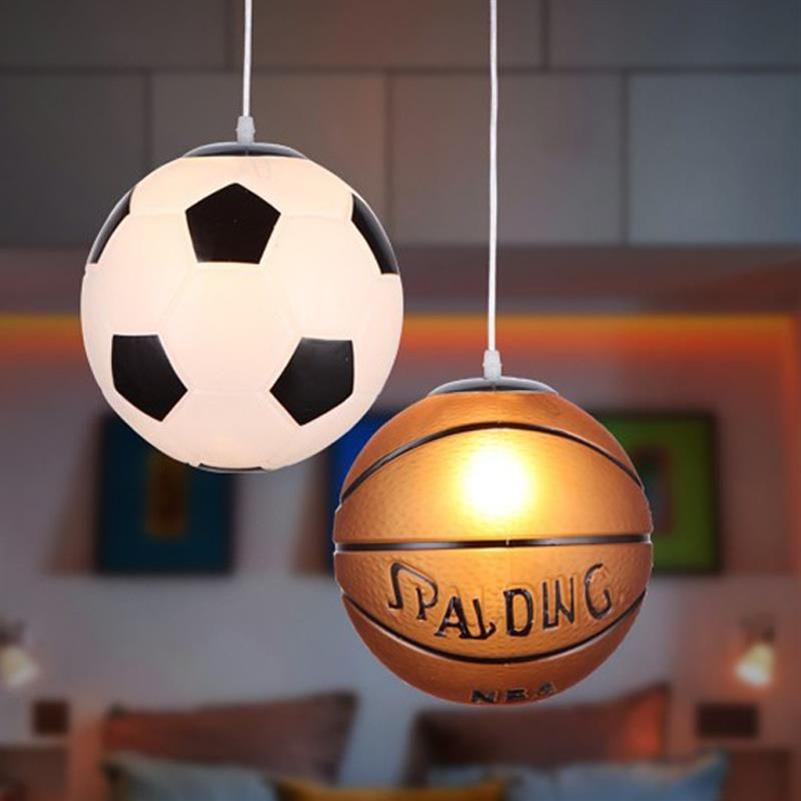Luminária pendente de basquete, lâmpada de vidro para cozinha, futebol, quarto infantil, industrial, luminária suspensa, iluminação lamps271j