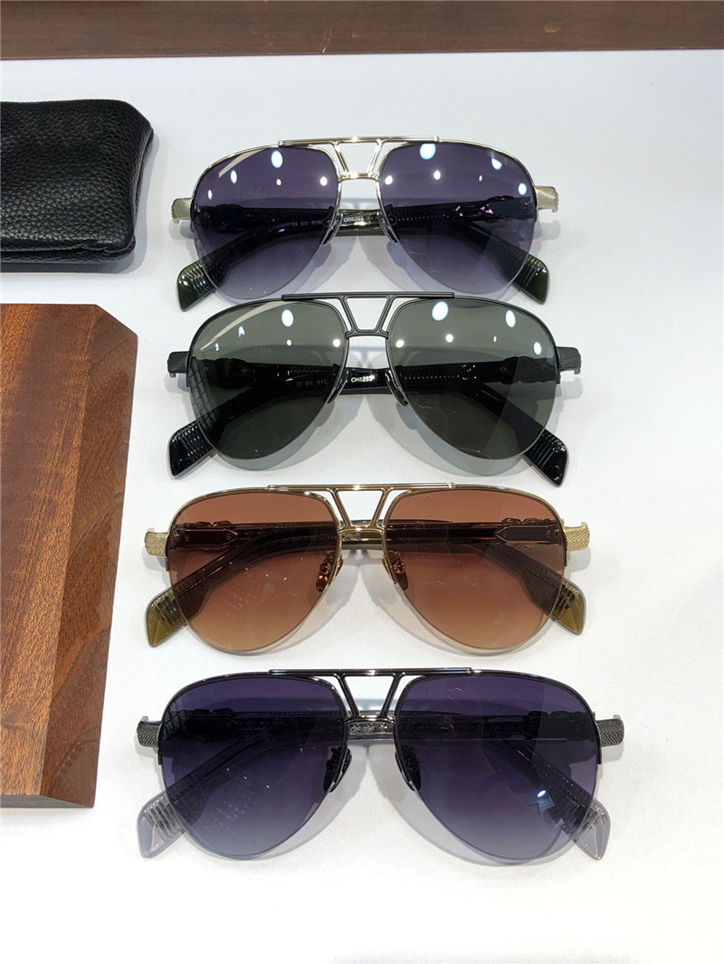 New fashion design men sunglasses 8253 retro pilot metal half frame avant-garde and generous style high-end outdoor uv400 protection glasses