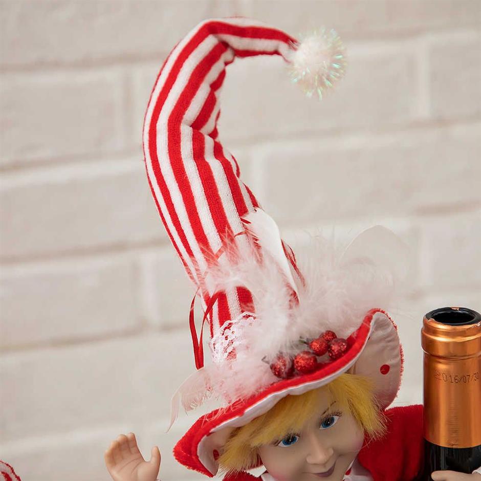 Muñeco elfo de Navidad, juego de 2 adornos colgantes de decoración de árbol, lindo juguete de elfos, año de Navidad, decoración del hogar 2110212691