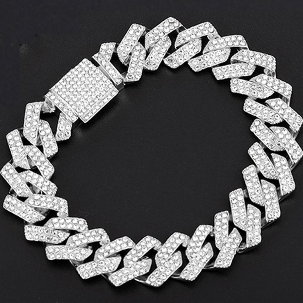 HBP Hip Hop Bling Iced Out Watch Bracelet For Women Heart Crystal Clustered Tennis Chain Men Miami Sieraden Geschenk 220711210U