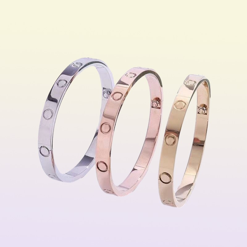 Love Screw Bangle Дизайнерский браслет Роскошные ювелирные изделия женский браслет классический позолоченный серебро 50 пробы розовое золото никогда не выцветает8856006