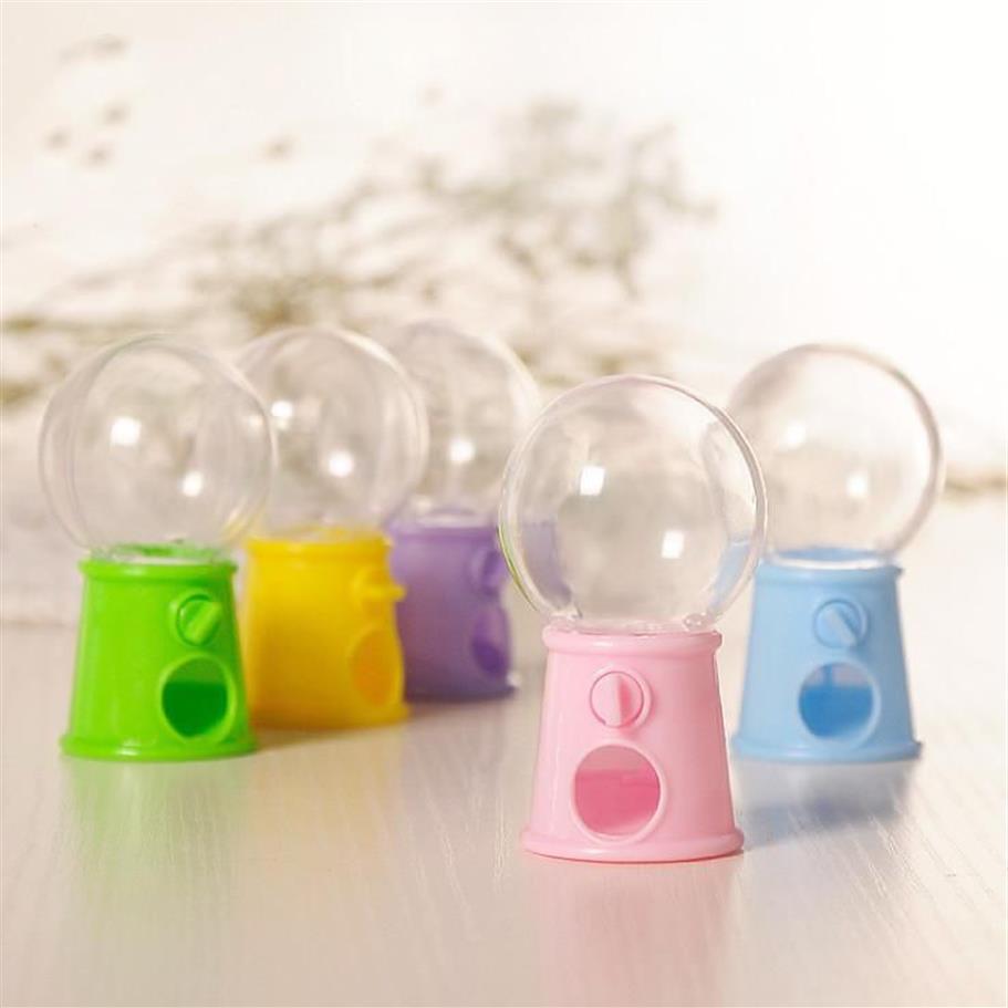 Set of 12 Plastic Gumball Machine Candy Treat Boxes Bubble Gum Dispenser Kids Birthday Party Favor Gift Box Kiddie Parties Decor303c