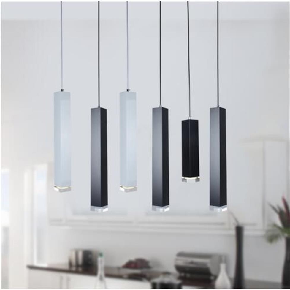 Lampada a sospensione a led Luci dimmerabili Cucina Isola Sala da pranzo Negozio Bar Bancone Decorazione Tubo cilindrico Lampade a sospensione271c