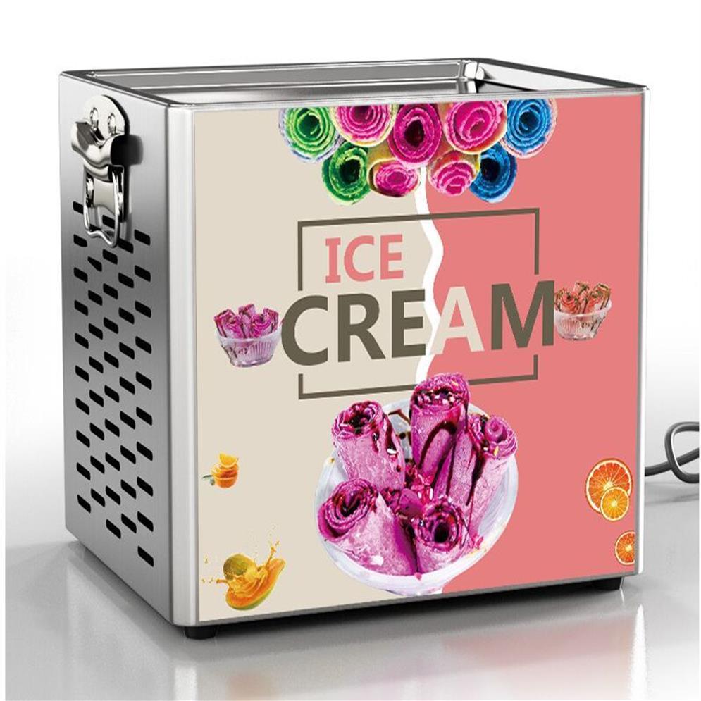 Thai Stir Fry Ice Cream Tools Rollmaschine Elektrischer kleiner gebratener Joghurt für 3060