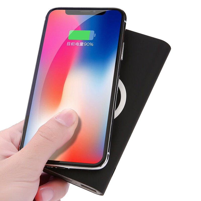 모든 스마트 폰을위한 범용 휴대용 10000mah 파워 뱅크 Qi 무선 충전기 iPhone X XS Max Samsung S6 S7 S8 PowerBank