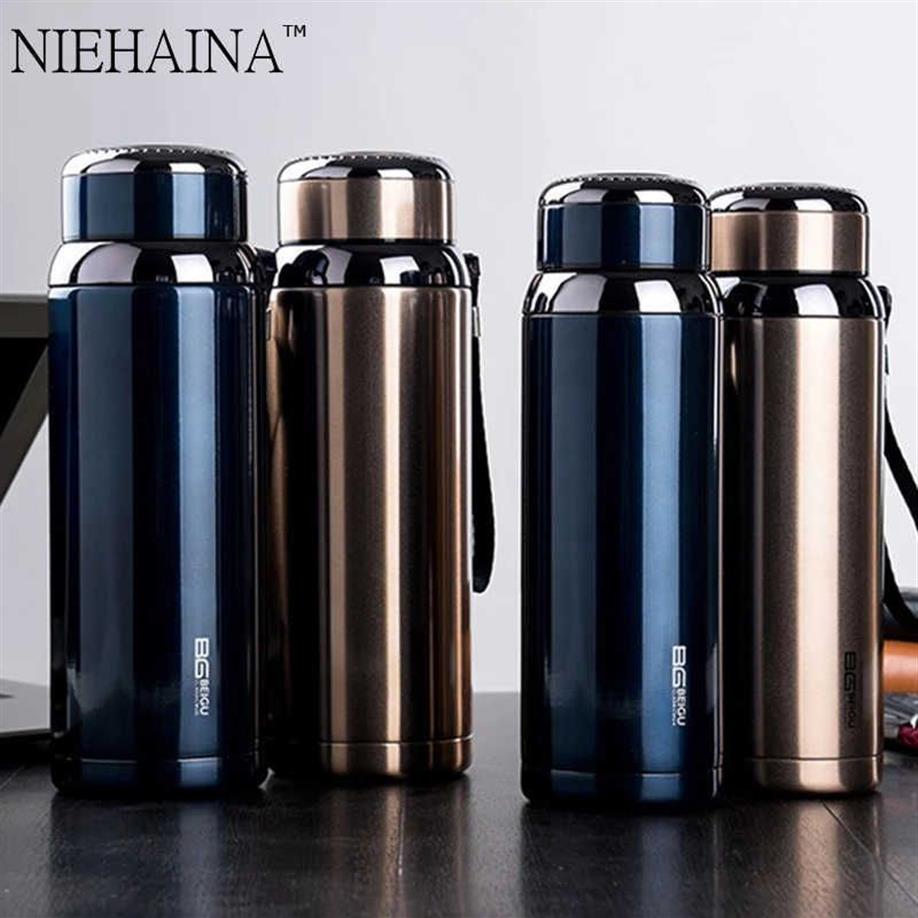 1000 800 600 ml Thermos flacon à vide 316 en acier inoxydable grande capacité tasse à thé Thermos bouteilles d'eau Thermoses portables 210907319Y