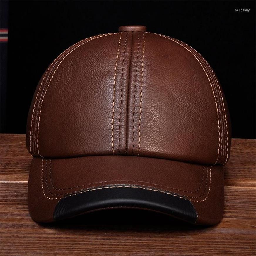 Boll Caps HL100 Aorice Brand Real Cow Skin Leather Baseball Hats Men's äkta Cap HAT214S