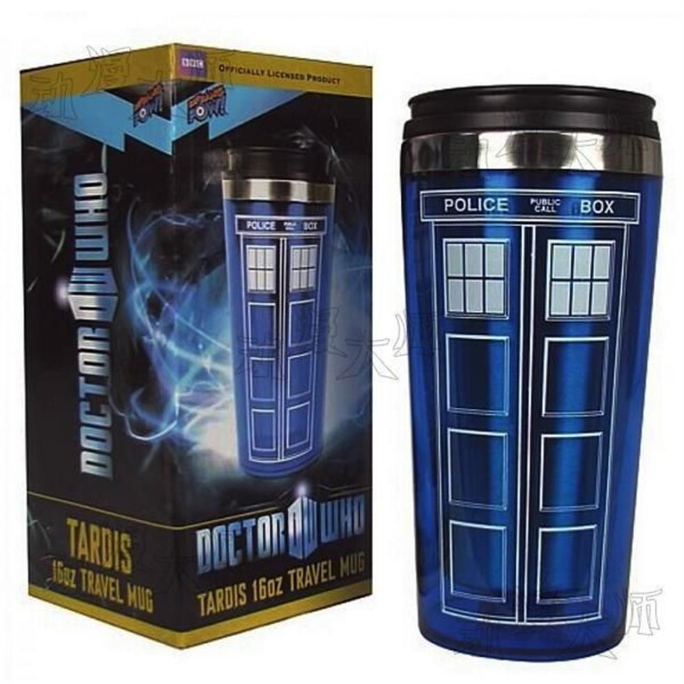 Doctor Dr Who Tardis kaffekopp rostfritt stål interiör termos mugg termomug termocup 450 ml kvalitet 201109338x