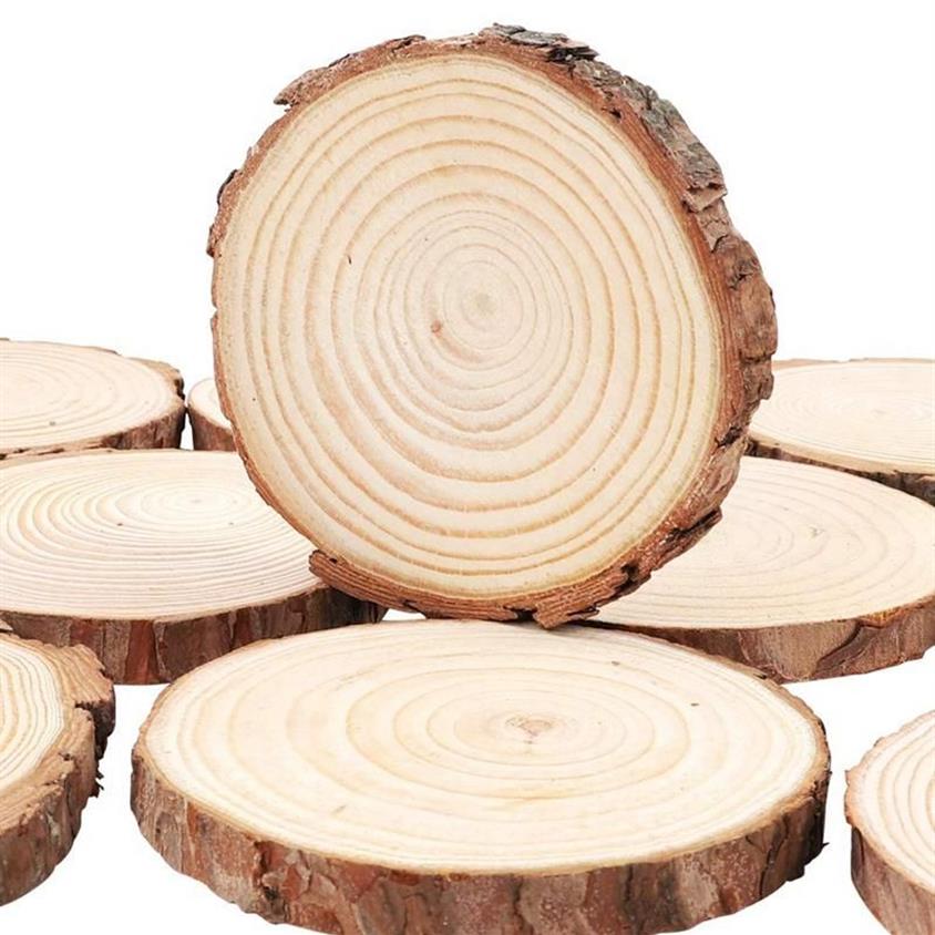 Christmas Decorations Natural Wood Slices 3 5-4 0 Inches Round Circles Unfinished Tree Bark Log Discs For Crafts Ornaments D236f