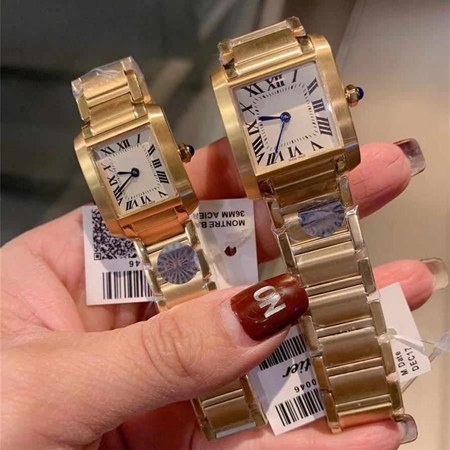 Frauen Uhren 20 25 mm 25 30 mm Zifferblatt hochwertiger Gold Silber Edelstahl Quarz Batterie Lady Watch2752