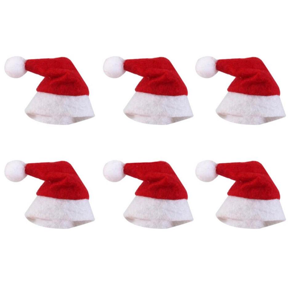 Mini Weihnachtsmütze Weihnachtsmann Hut Weihnachten Lollipop Hut Mini Hochzeitsgeschenk Kreative Kappen Weihnachtsbaum Ornament Decor2575