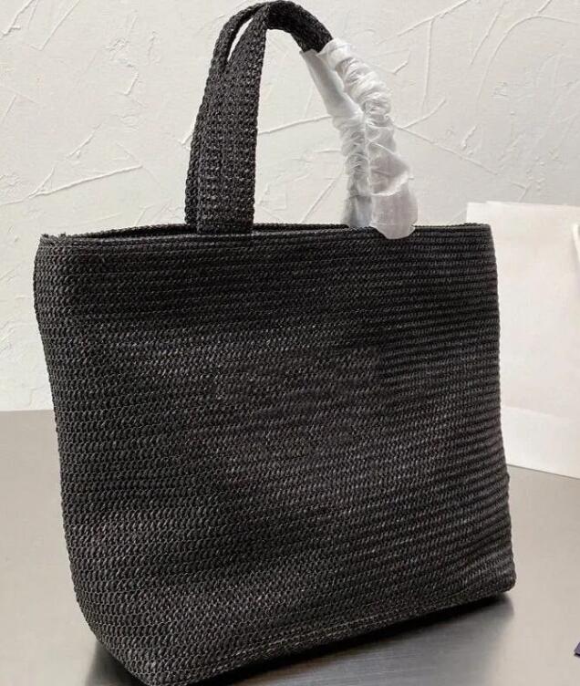 5A Leisure Knitting Shopping Totes Bag Handväskor Kvinnor Fashion Manual Weave Straw Fabrics stor kapacitet Semester strandsäckar Lätt vilda grossist återanvändbara designer