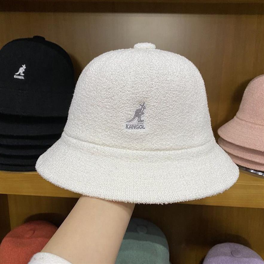 Canguru bob feminino chapéu masculino balde coreano chapéu de pescador grande kangol animal bordado chapéu unissex coleção casual vários estilos y241b