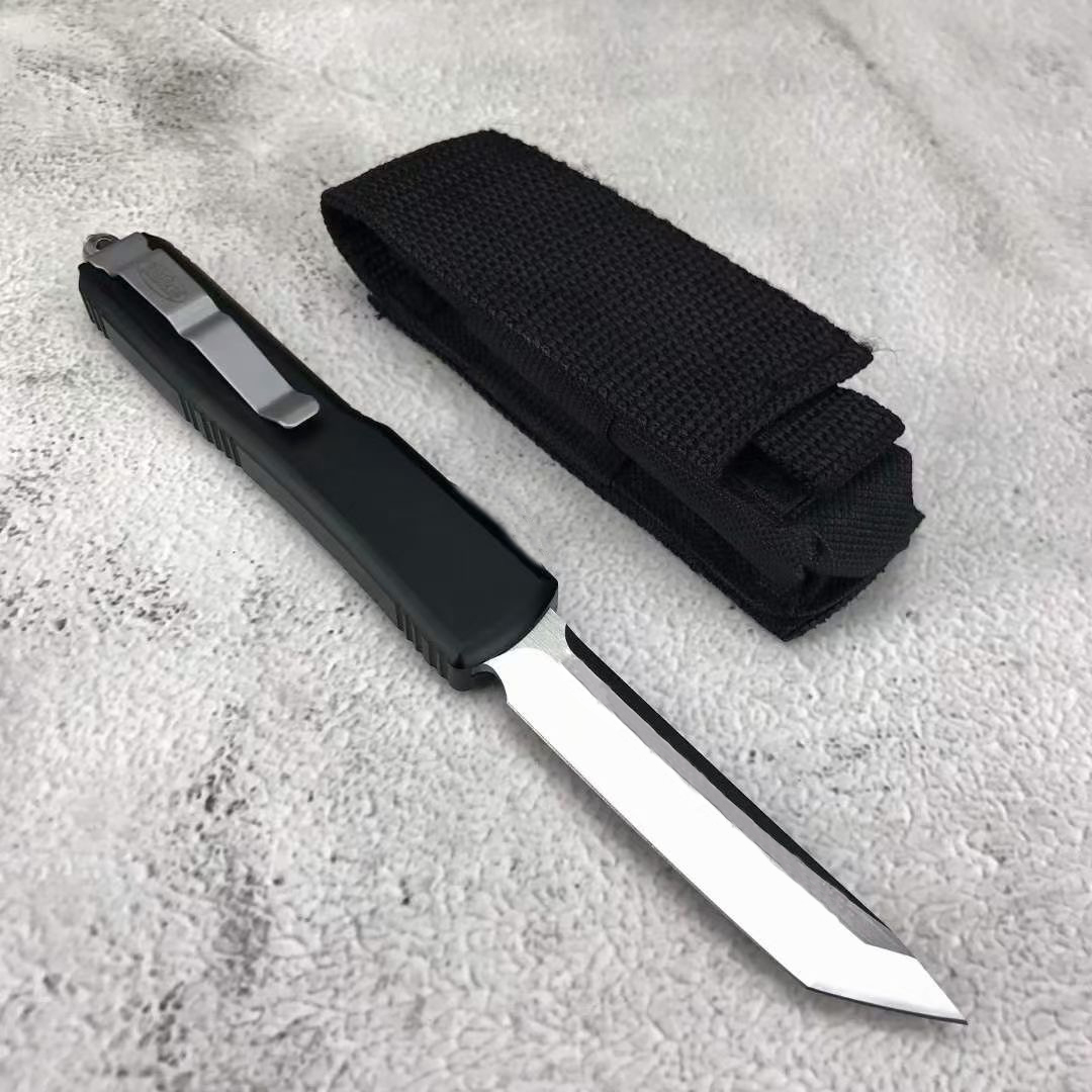 MICRO TECH UT85 OTF couteau automatique D2 lame en acier, poignée en alliage d'aluminium, couteaux EDC de Combat tactique de Camping en plein air