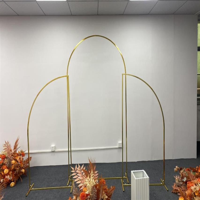 Parti Dekorasyonu Parlak Altın Metal Kapı Çerçevesi Düğün Zincirleri Çiçek Arch Çiçek Sıra Ekran Vaftiz Doğum Günü Balon Backgro256V