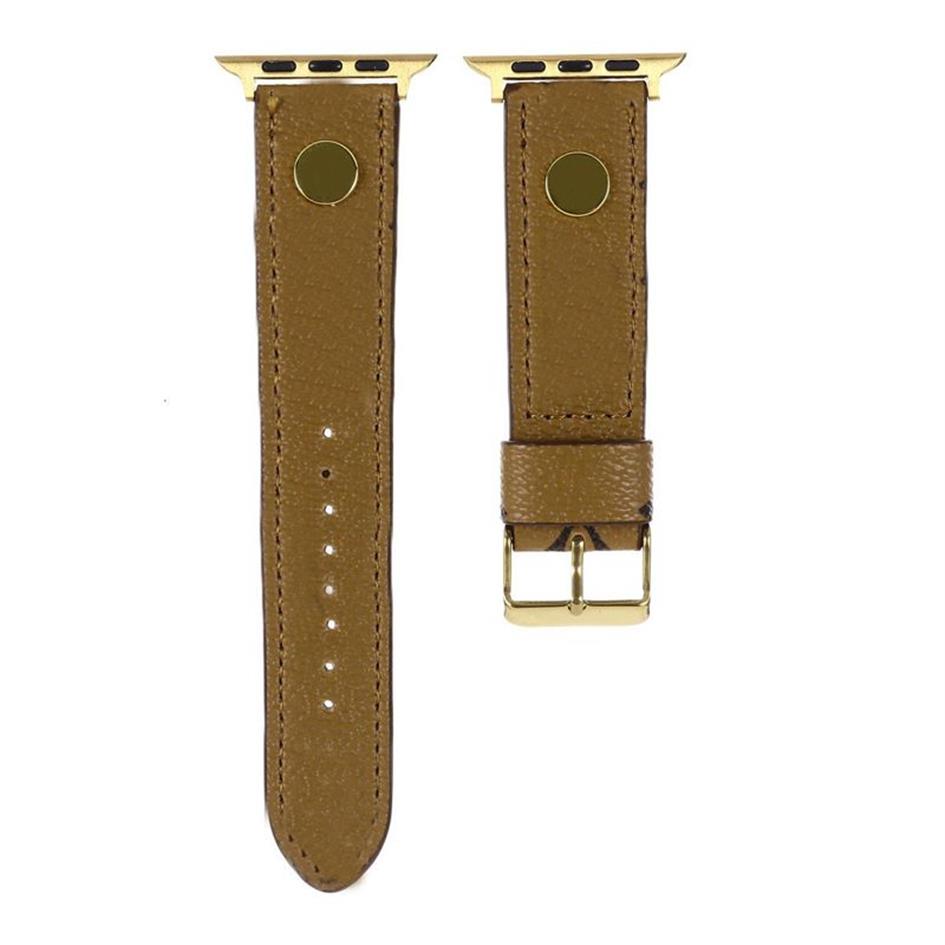 Strap Band Bantları Moda Bilek Bantlı Bandı Tasarımcısı Top Saat Bantları Deri Bilezik Baskı Şeritleri 42mm 40mm 44mm Iwatch SE321Y