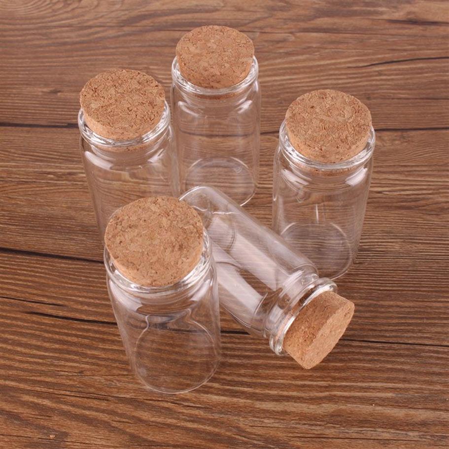 Mini bouteilles de souhait en verre, 24 pièces, 37, 70, 27mm, 50ml, petits pots, flacons avec bouchon en liège, cadeau de mariage, 3306