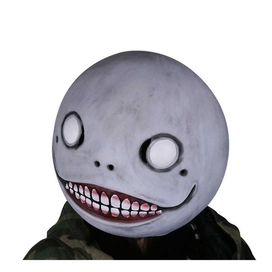 X-COSTUME NieR Automata Emil masque gris Latex masque tête capuche masque gris pour Halloween Cosplay haute qualité T2005092123