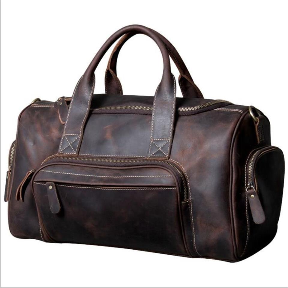 Travel Bag Fashion Man Designer Business Trip For Outdoor Genuine Leather Shoe Duffle Bag Male Coffee Black316P