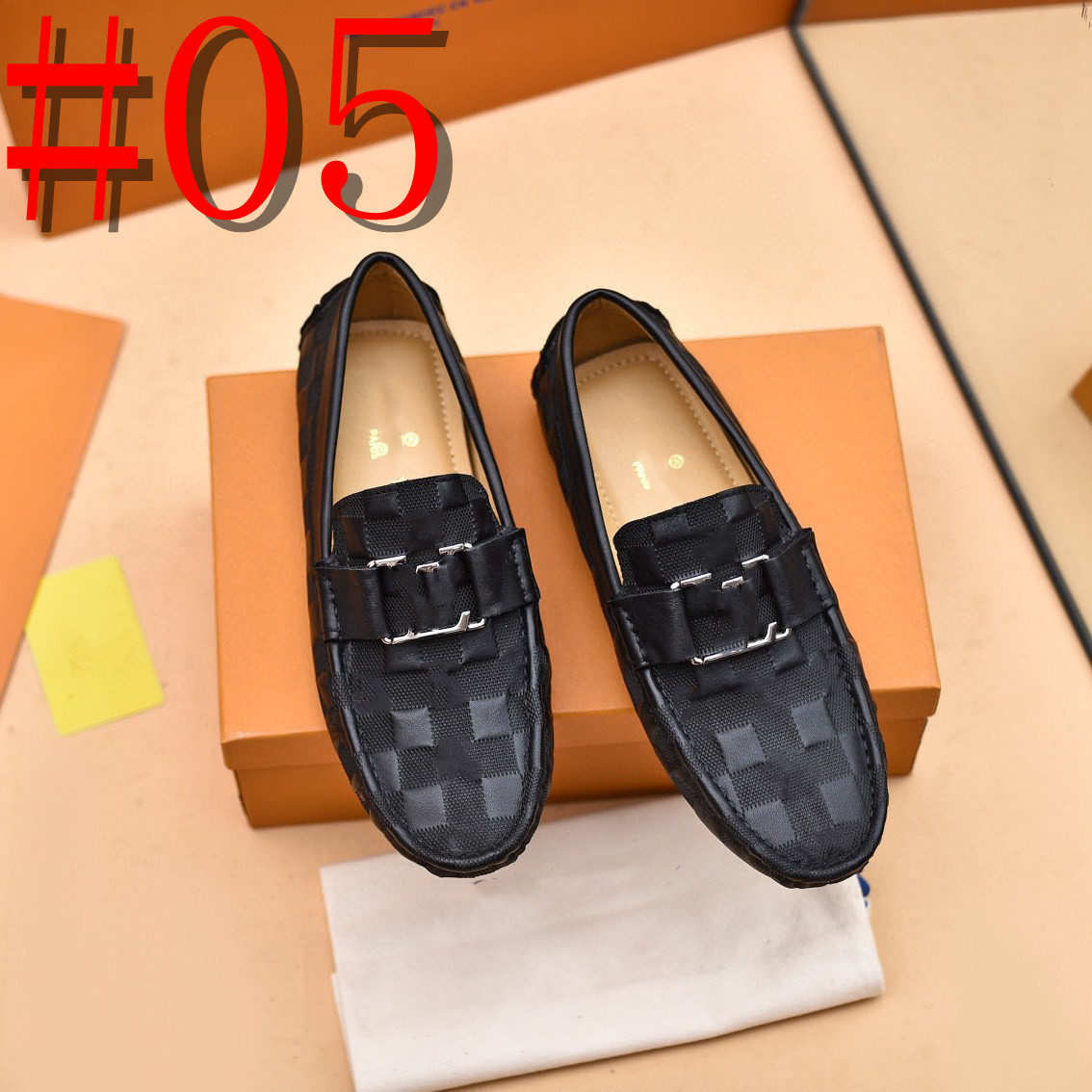 38MODEL 2024 Nouveaux mocassins de mode sociale hommes chaussures formelles affaires marron chaussures de conduite à enfiler à la main chaussures de luxe de créateur pour hommes taille 38-46