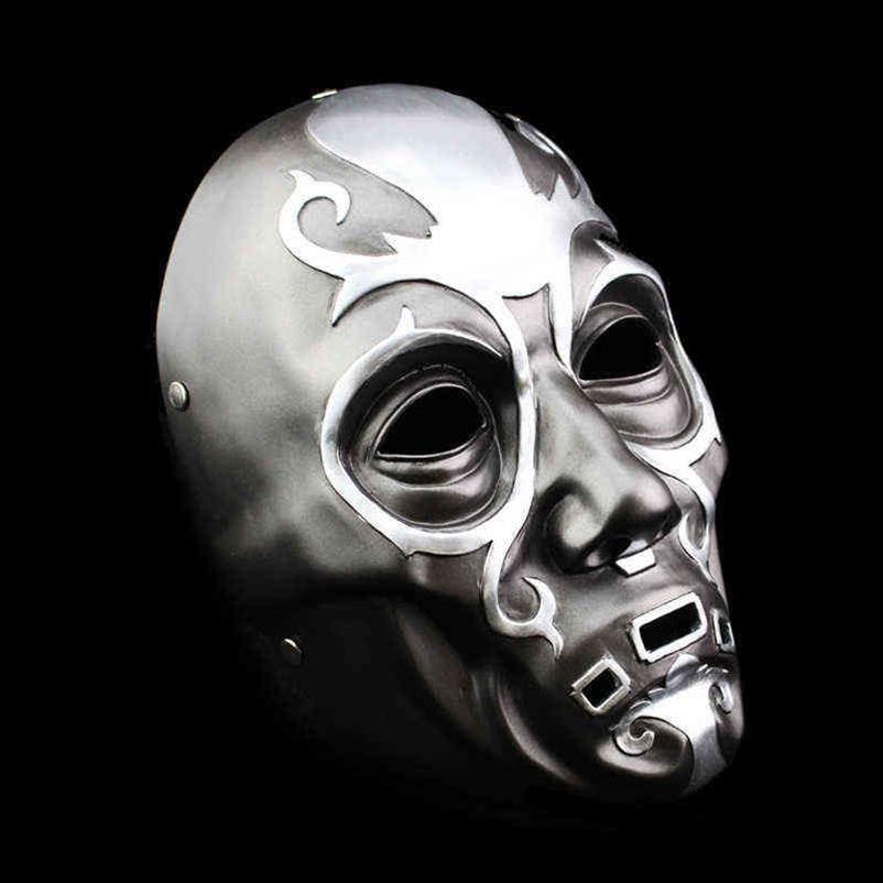 Maski żywiczne Malfoy Death Eater Mask Cosplay Party Masquerade Halloweenowe rekwizyty karnawałowe