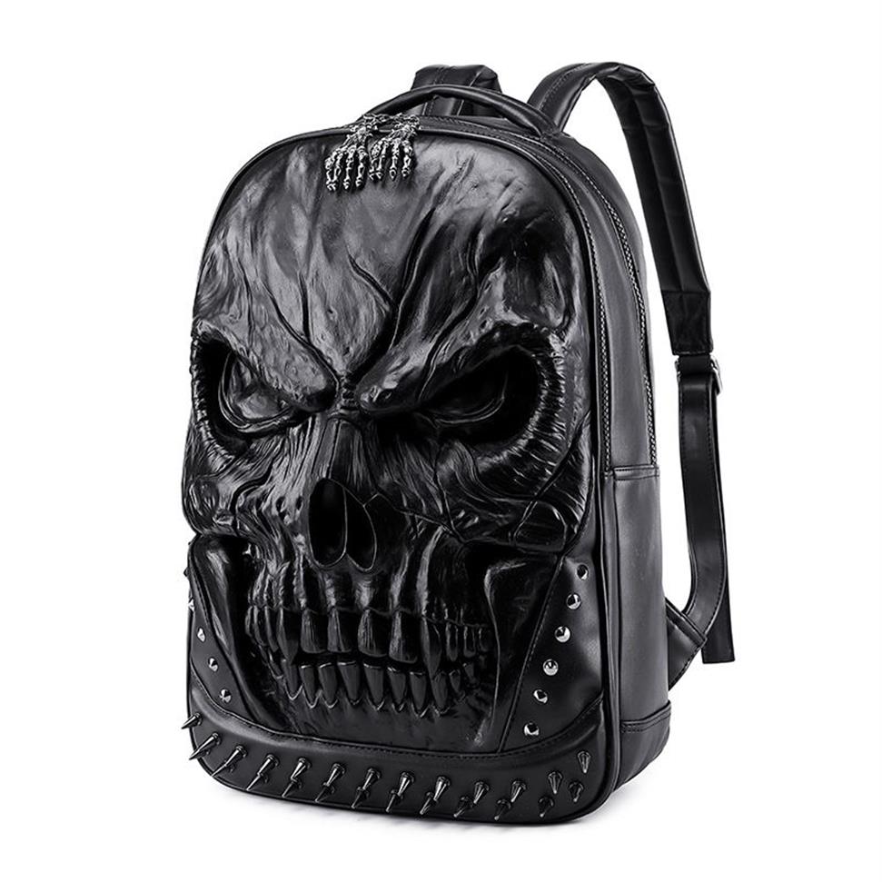 Halloween à prova d'água casual de mochila Personalize PU Leather Loptop Bookbag Teenager Bag ao ar livre Rucksack286D