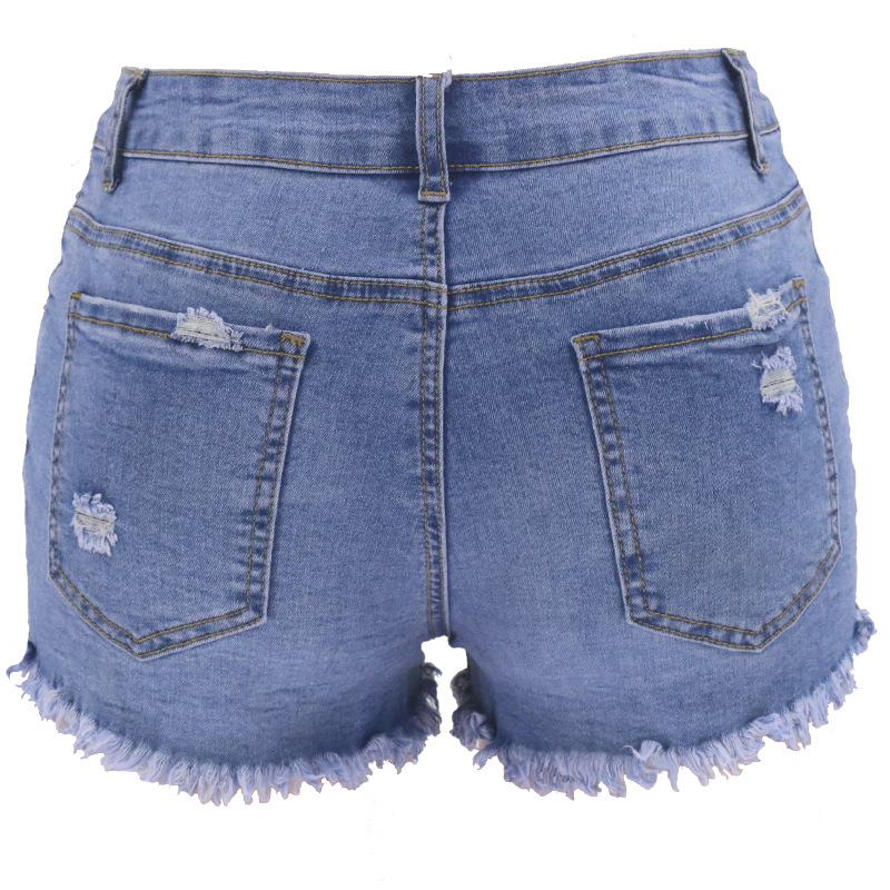 femmes jeans courts déchirés en détresse Trous blanchis Glands sexy taille haute denim Mini shorts pantalons Bouton Fly haute qualité livraison gratuite