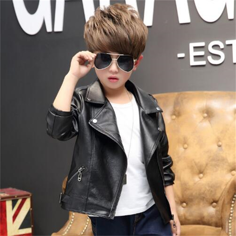 New Winter Premium Pu Girl's Leather Jackets Red Coat Boys' Leather Clothing 2024 Spring Children's Jackets Tide Black Jackets