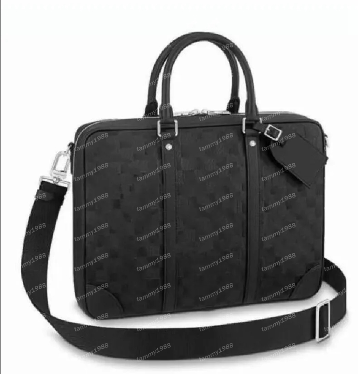 10A Voyage Porte-documents Hot Brand Hommes Porte-documents en cuir véritable Sacs de créateurs Sac à main Business Men Laptop Bag Messenger Bag Embossed Grid M41478