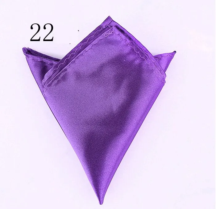 Handkerchiefs Mens Satin 35 Solid Color 22*22 cm Handkerchief Wedding Party Hanky Pocket Square for Father`s Day business tie gift