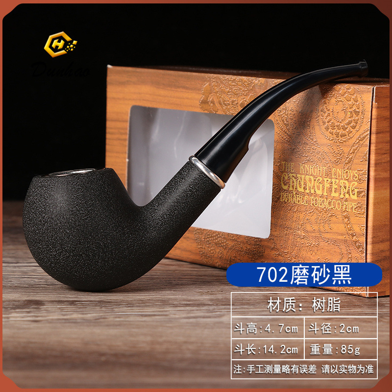 Smoking Pipe New men's resin large pipe, detachable cleaning and filtering, imitation marble cigarette holder, curved hammer pipe