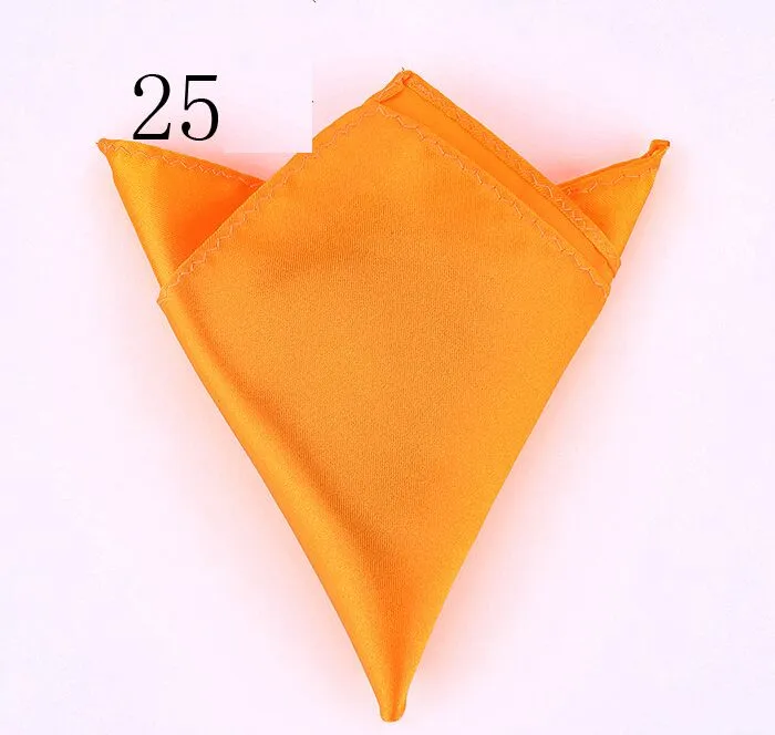 Handkerchiefs Mens Satin 35 Solid Color 22*22 cm Handkerchief Wedding Party Hanky Pocket Square for Father`s Day business tie gift