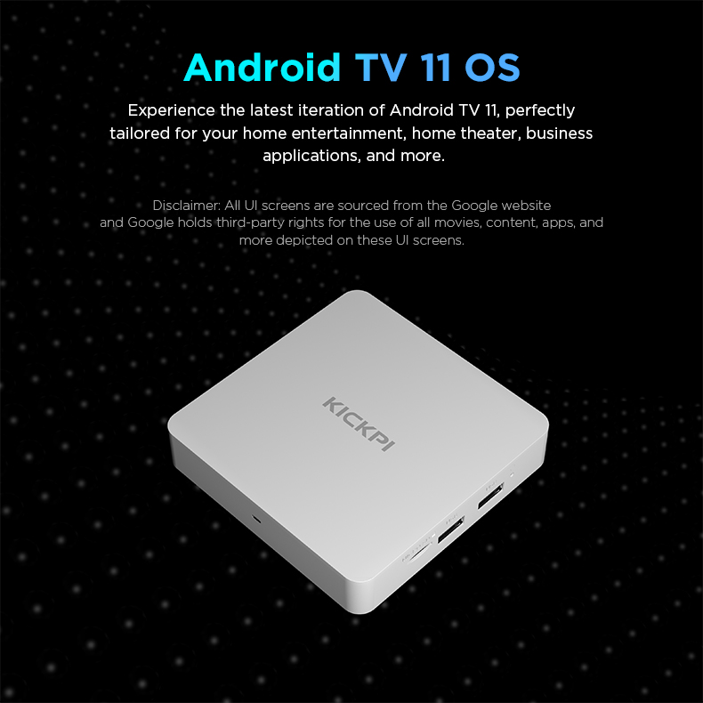 Google Netflix TV Box Android 11 Amlogic S905Y4 Media Player 4K Set Top Box Android 11.0 KICKPI KP1 2G32G AV1 2.4G5G Wifi BT5.0