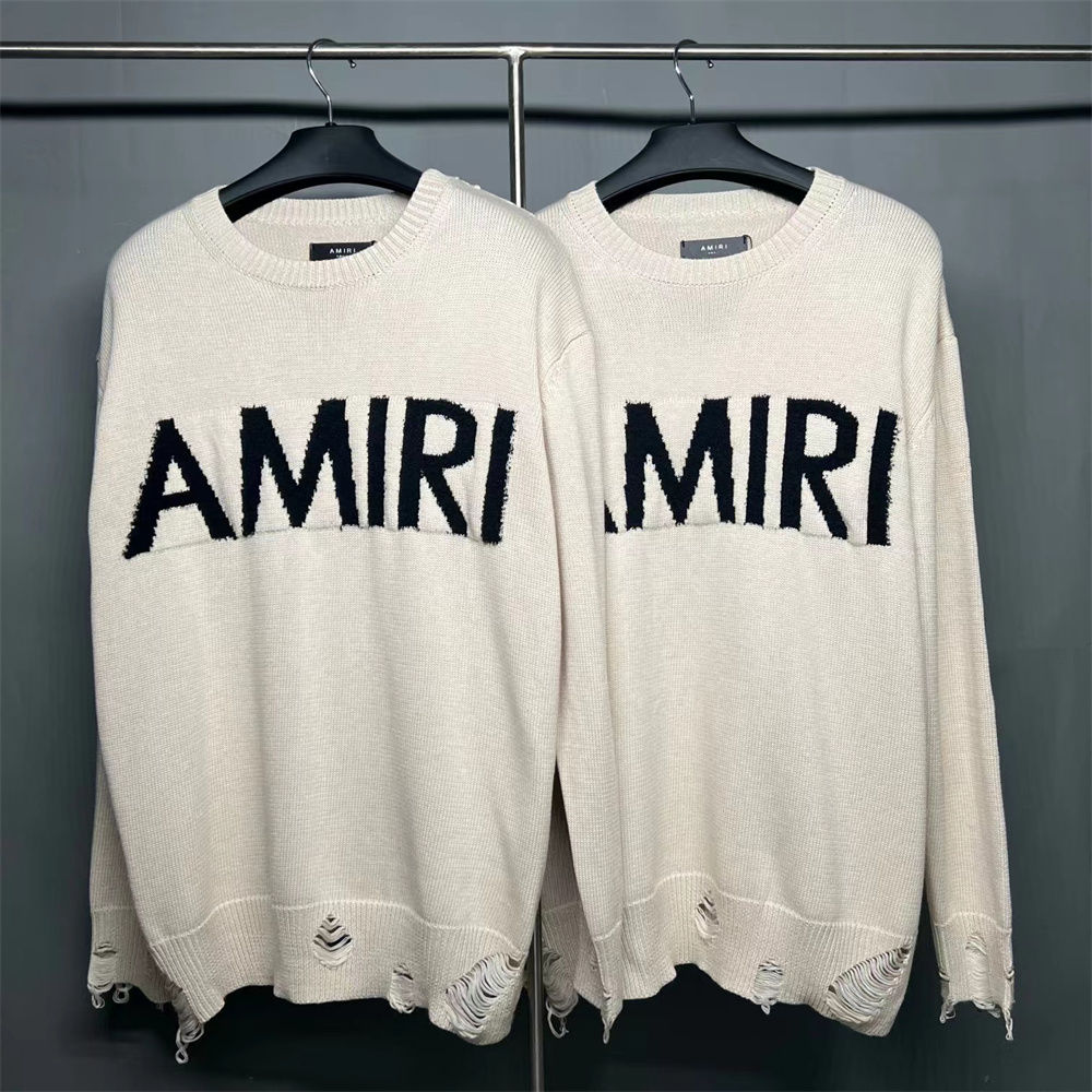 Lazy AMIR1 cashmere lettera bordo grezzo distruzione marchio di moda americano casual semplice maglione premium uomo e donna