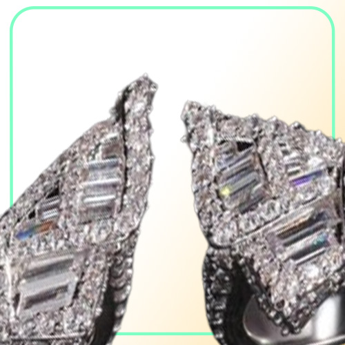 Butfly CZ Diamond Anneaux Micro pavés Iced Out Cumbic Zircon Fashion Mens Hip Hop Gold Ring Jewelry50282613500664