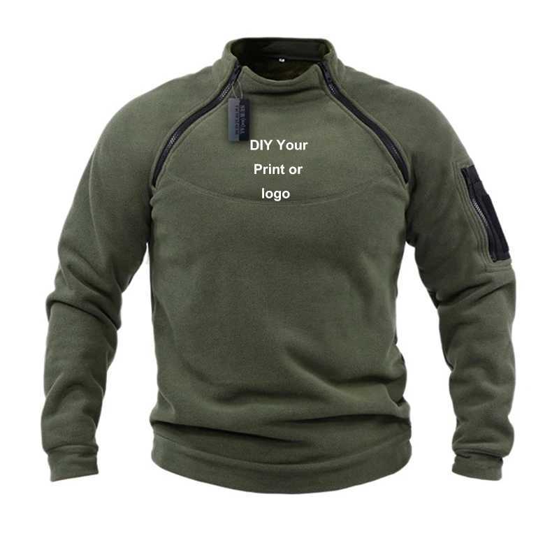 Tactical Jackets Męskie Męskie Ubranie taktyczne kurtki na zewnątrz ciepło zamek błyskawiczne Pullover Mężczyzn WITRPOOF Płaszcz termiczny bluza 231218