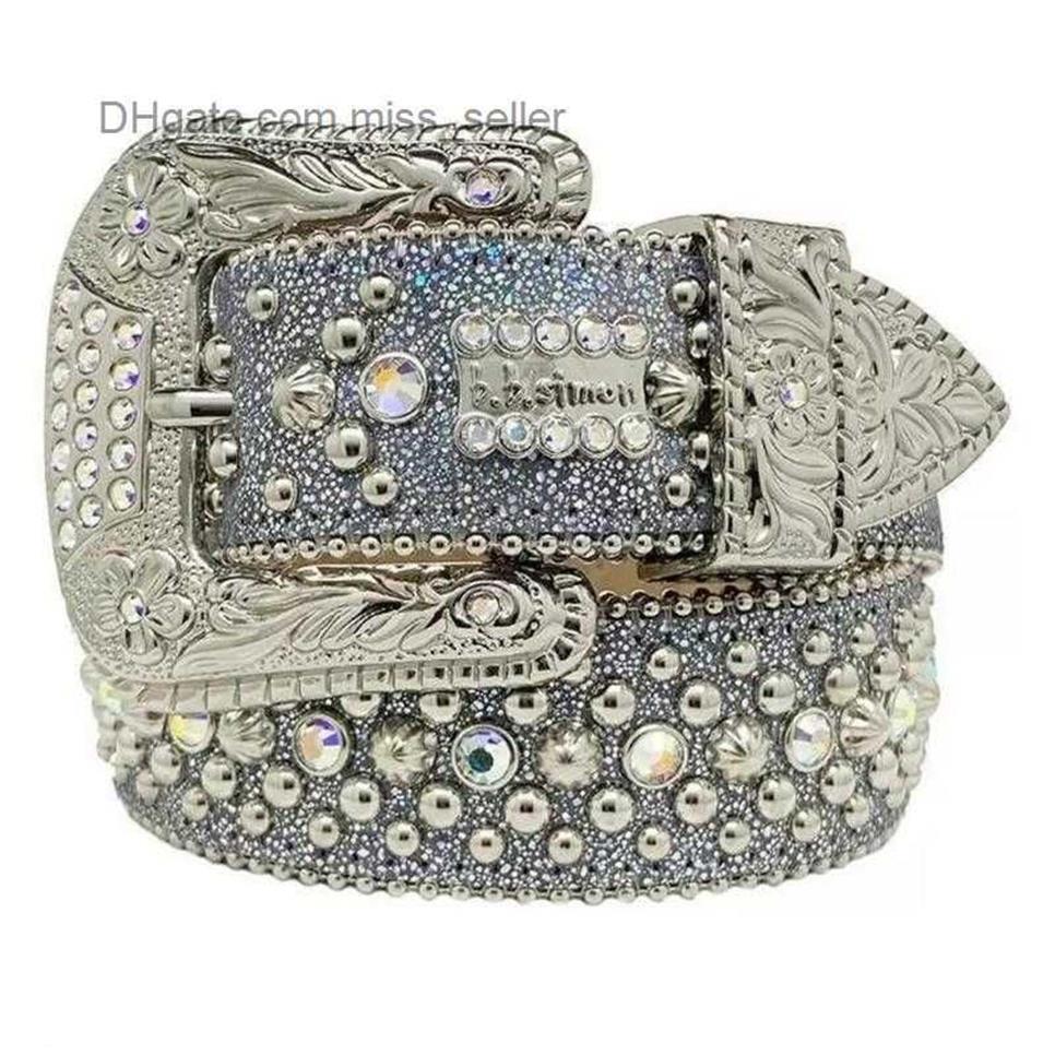 2022 Fashion Belts for Women Designer Mens Bb Simon rhinestone belt with bling rhinestones as gift miss 2637