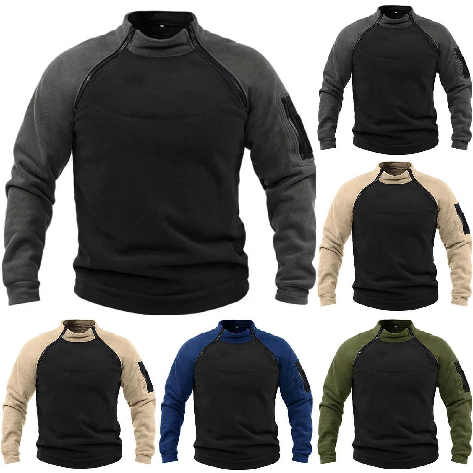 Tactical Jackets US MĘŻCZYZNA TAKTIARNA Outdoorowa polarna kurtka polowa bluza Zippers Pullover Men Men Windpood Płaszcz termiczny bieliznę 231218