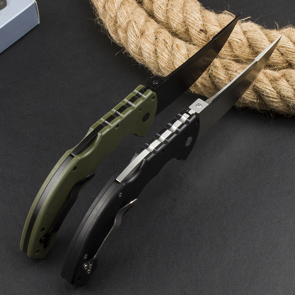 Тактический складной нож CS-21TTL D2, лезвие с атласным/черным покрытием, отделка с ЧПУ, ручка G10, складные ножи для кемпинга, пешего туризма, выживания в розничной упаковке