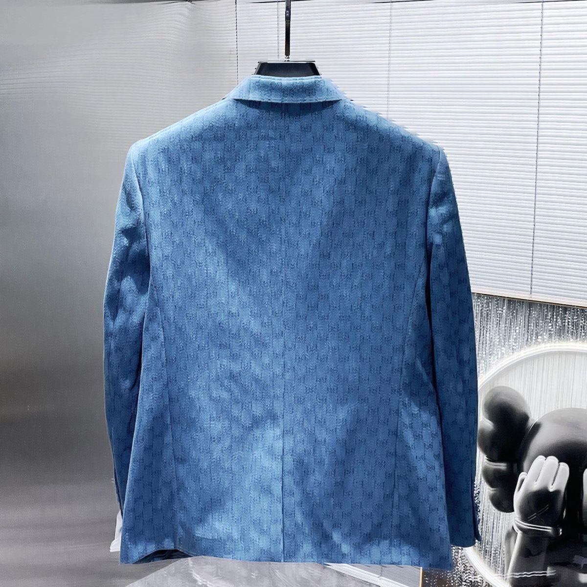Heren Pakken Blazers Westerse kledingontwerper Men Klassieke letter Afdrukken Blauwe serie Blazer Autumn Luxury Out -wear Coat