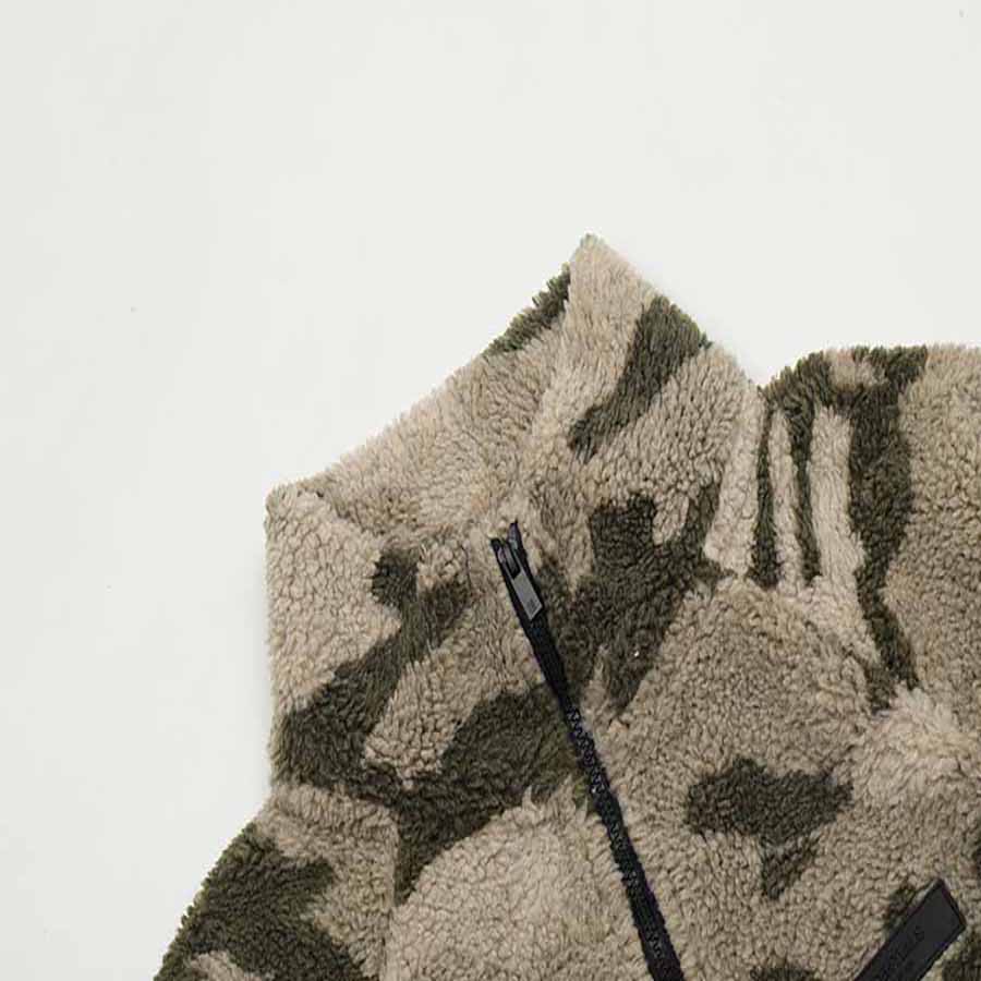 Chaqueta para hombre nuevo camuflaje cordero terciopelo cuello alto cremallera abrigo chaqueta con capucha parejas masculinas y femeninas moda suelta cálida marca de moda de calle