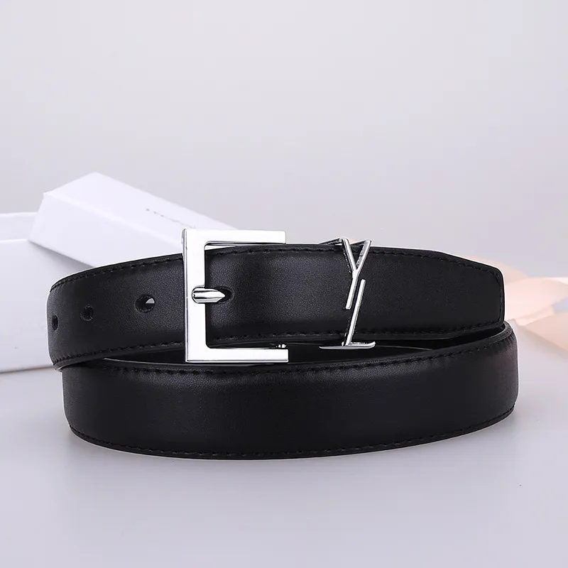 Disigner Belt for Women Men Pass Oryginalne skórę 2,5 cm szerokość Wysokiej jakości klamra