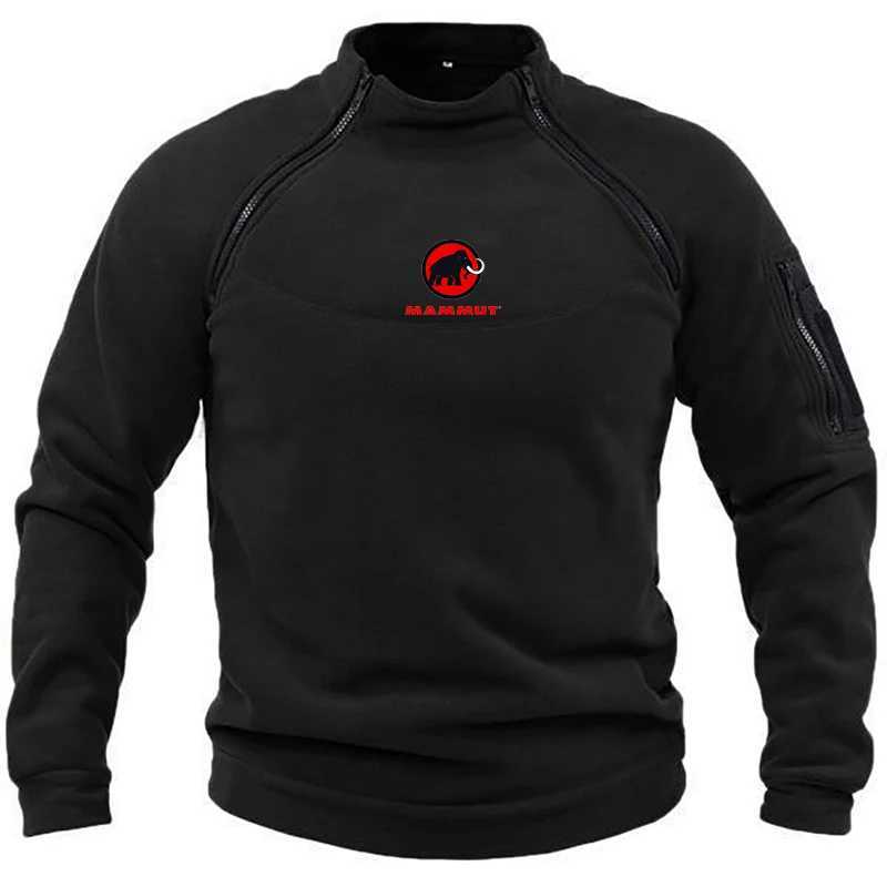 Tactical Jackets Men's Tactical Polar Windproof Jacket Printed Gym Sports Tops Casual Warm Zipper Pullover Winter Outdoor SweatshirtL231218